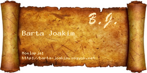 Barta Joakim névjegykártya